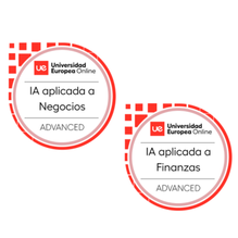 Insignias cursos IA aplicada a finanzas y negocios