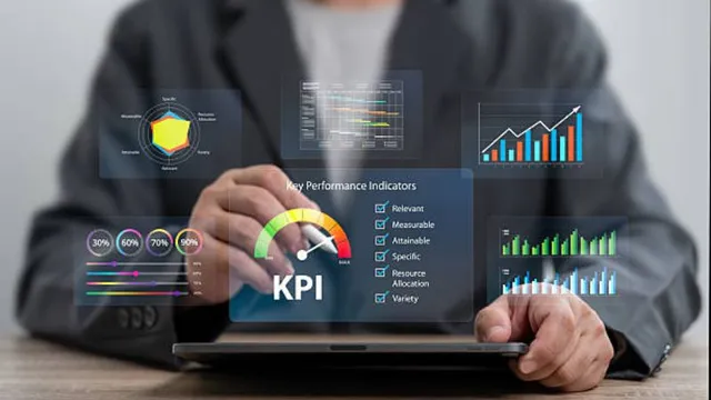 Infographic showing key indicators of business success.
