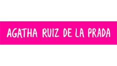 Logo de Agatha Ruiz de la Prada con fondo rosa