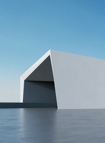 imagen de un edificio arquitect&oacute;nico moderno creado con render