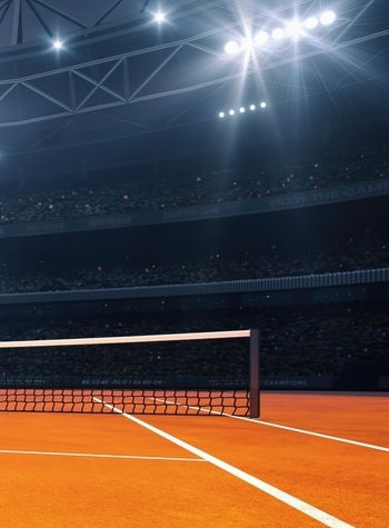 imagen de un campo de tenis de tierra batida
