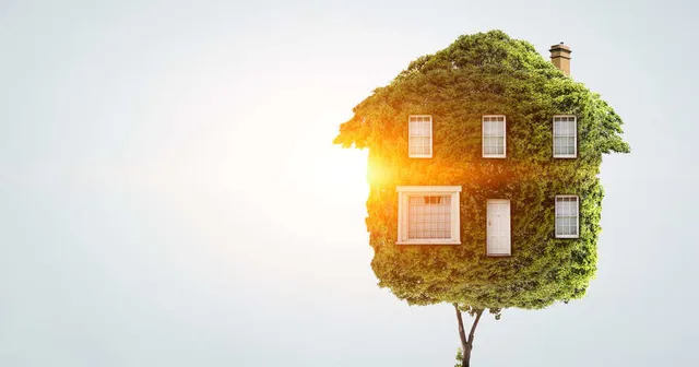 imagen digital e imaginaria de una casa sostenible