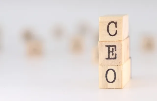 tres cubos de madera forman la palabra "CEO"