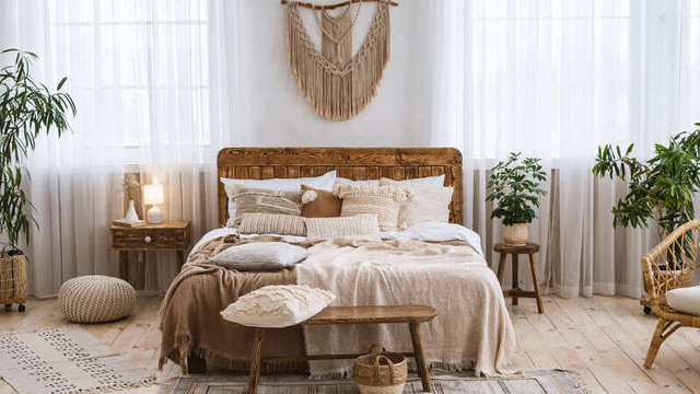 decoraci&oacute;n boho chic de un dormitorio