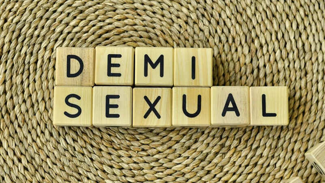 imagen de cubos de madera con la palabra demisexualidad