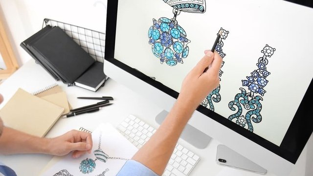 imagen de diseño de un accesorio de moda en ordenador