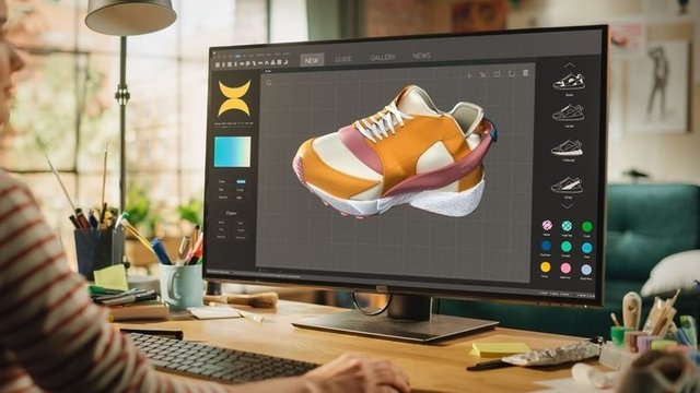 diseño de zapatillas en ordenador