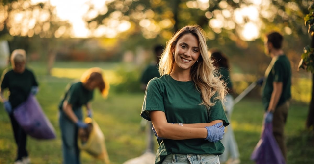 fotografía de una ecóloga trabajando