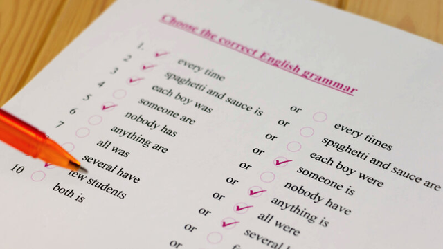 examen de gram&aacute;tica de ingl&eacute;s