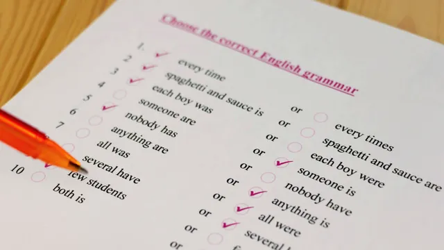 examen de gramática de inglés