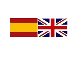 Bandera de España junto a la bandera de Reino Unido