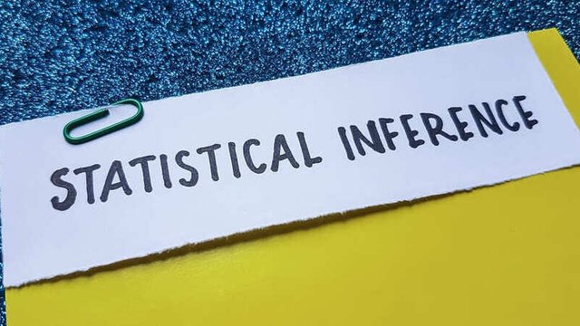 imagen de un papel amarillo donde está escrito inferencia estadística