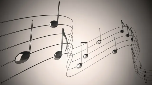 notas musicales sobre un fondo degradado en gris