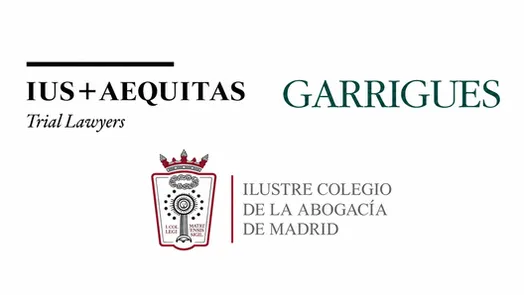 Clínica jurídica - logotipos Ilustre Colegio de la Abogacía de Madrid, Garrigues, IUS Aequitas.