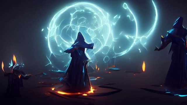 imagen de un npc de magos en un videojuego