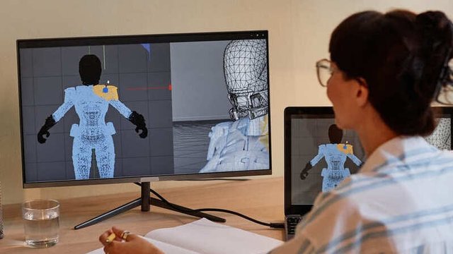 diseñador de videojuegos implementando meshes