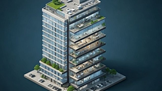 imagen de un edificio diseñado con revit