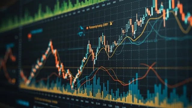 Imagen realista de los gráficos de finanzas