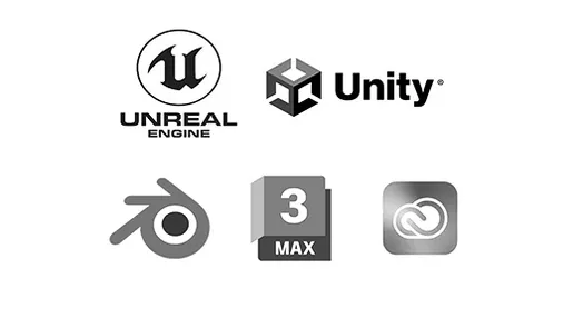 Logotipos de distintas herramientas de desarrollo de videojuegos