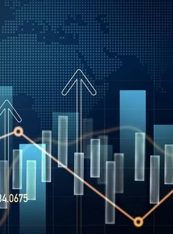 análisis de finanzas crecer gráfico e inversión de mercado
