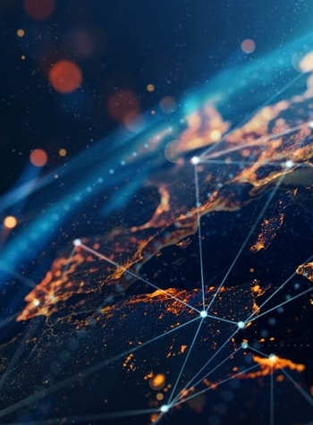 imagen de telecomunicaciones en el globo terr&aacute;queo