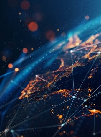 imagen de telecomunicaciones en el globo terráqueo
