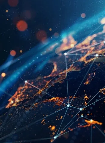 imagen de telecomunicaciones en el globo terr&aacute;queo