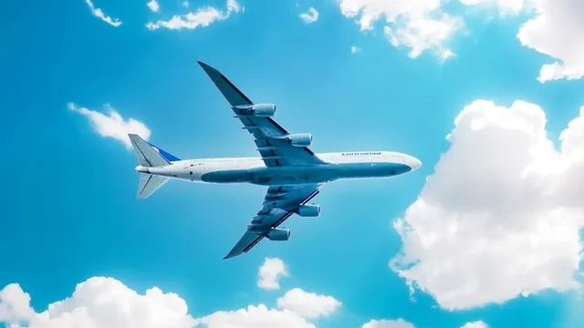 avión sobrevolando el cielo