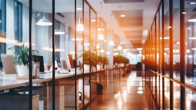 fondo panorámico del interior de una oficina