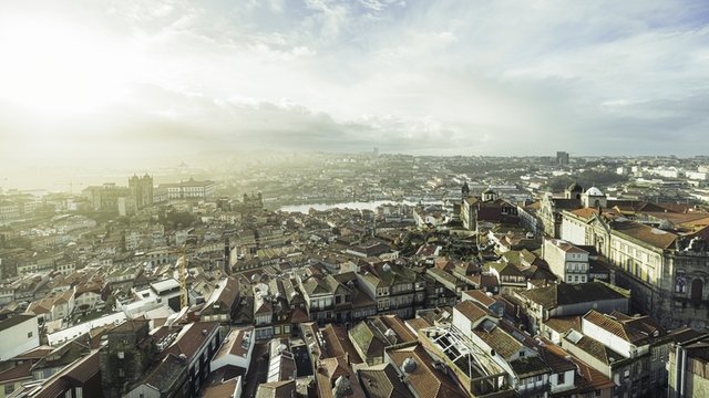 Vista aérea de la ciudad de Oporto, en Portugal