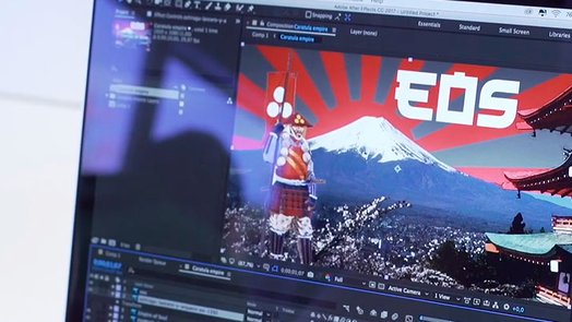 Pantalla de portátil con videojuego EOS
